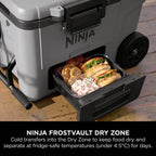 Ninja FrostVault 42L Wheeled Cooler with Dry Zone - Slate Grey - FB245UKGY