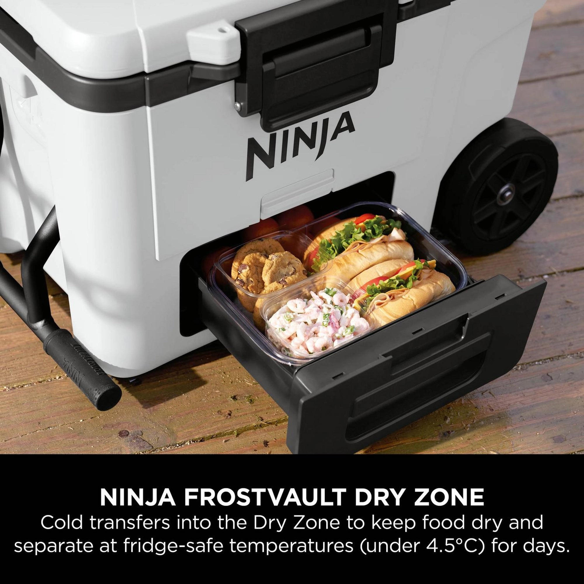 Ninja FrostVault 42L Wheeled Cooler with Dry Zone - Cloud White - FB245UKWH
