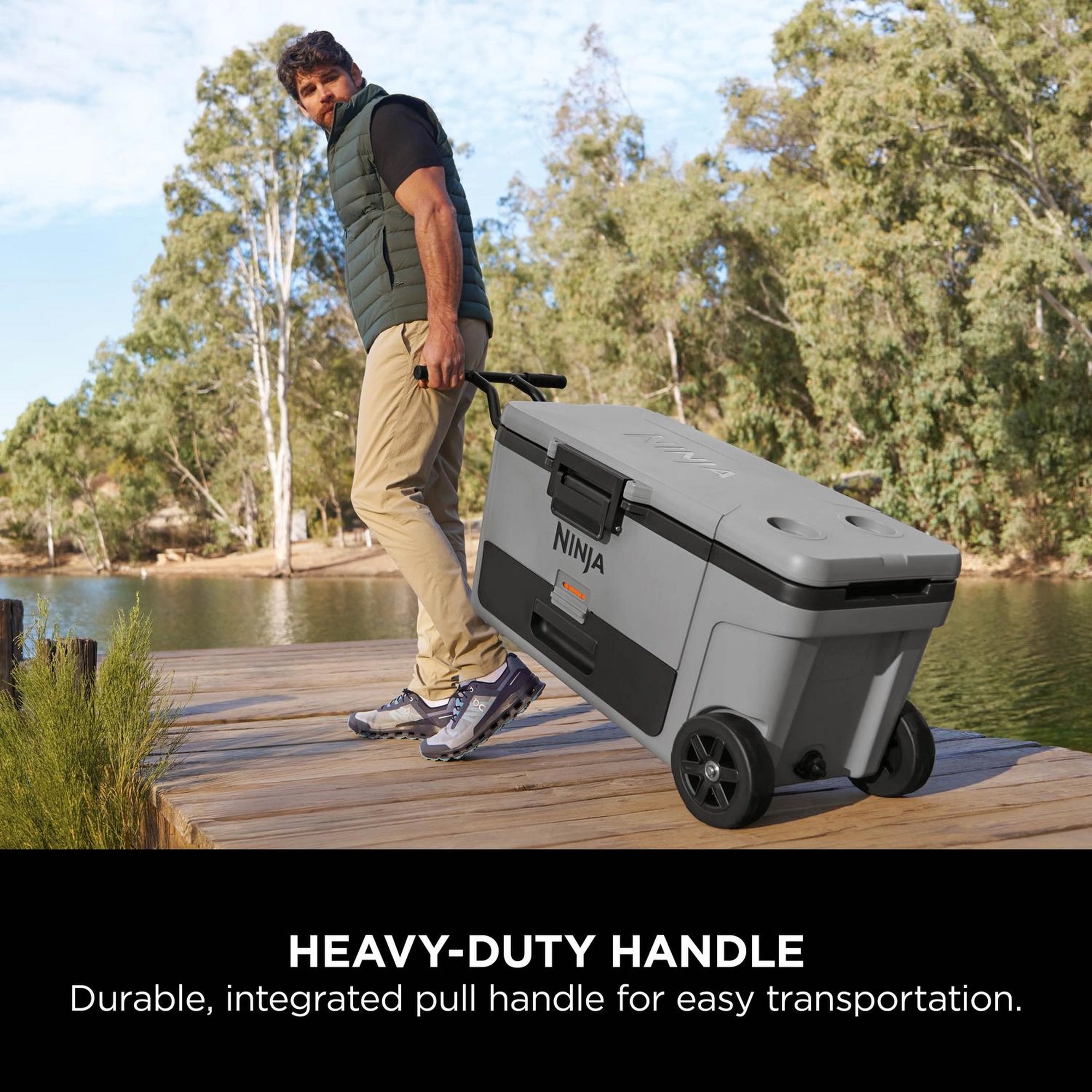 Ninja FrostVault 61L Wheeled Cooler with Dry Zone - Slate Grey - FB265EUUKGY