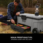Ninja FrostVault 61L Wheeled Cooler with Dry Zone - Slate Grey - FB265EUUKGY
