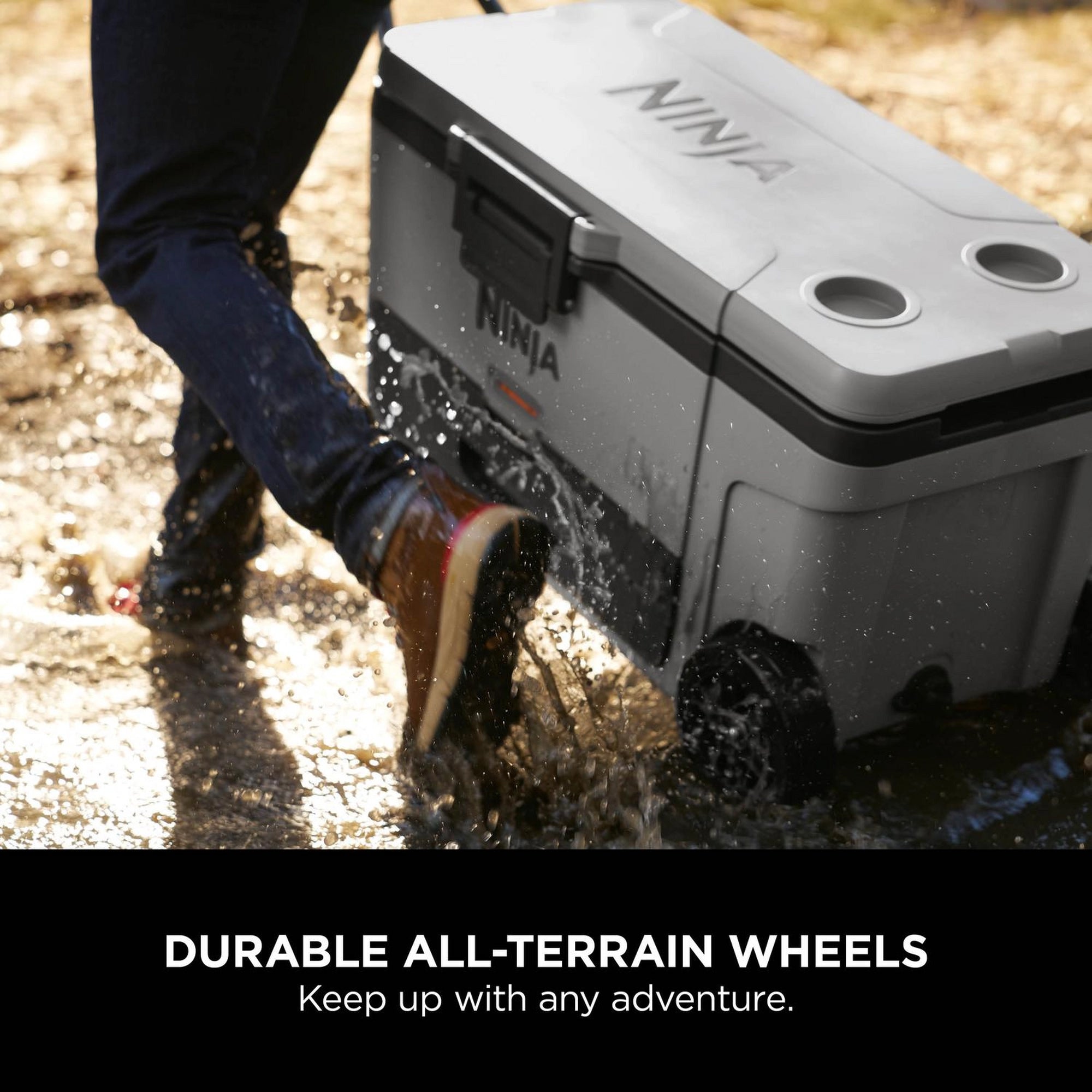 Ninja FrostVault 61L Wheeled Cooler with Dry Zone - Slate Grey - FB265EUUKGY