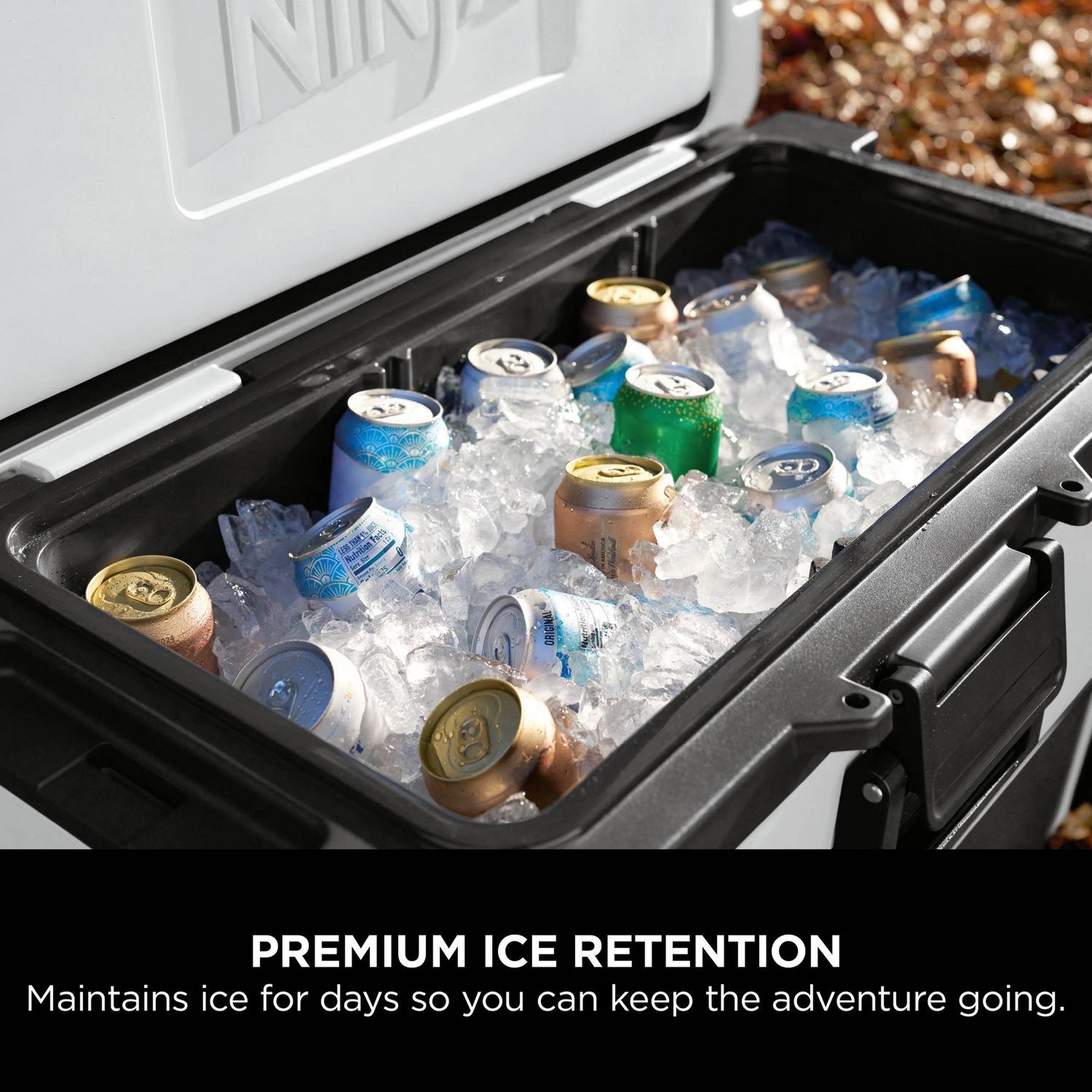 Ninja FrostVault 61L Wheeled Cooler with Dry Zone - Cloud White - FB265EUUKWH
