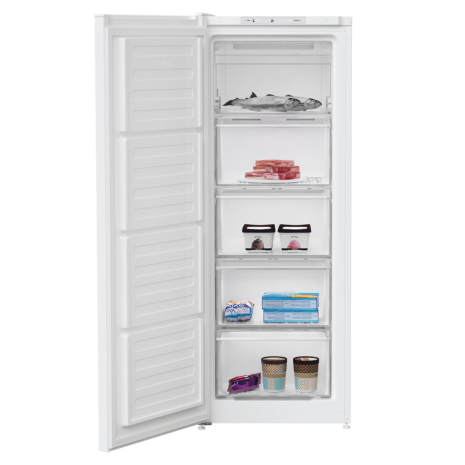 Beko FNE4545W 146cm Tall Freezer, 177 Litres, 54cm Wide, Frost Free, White