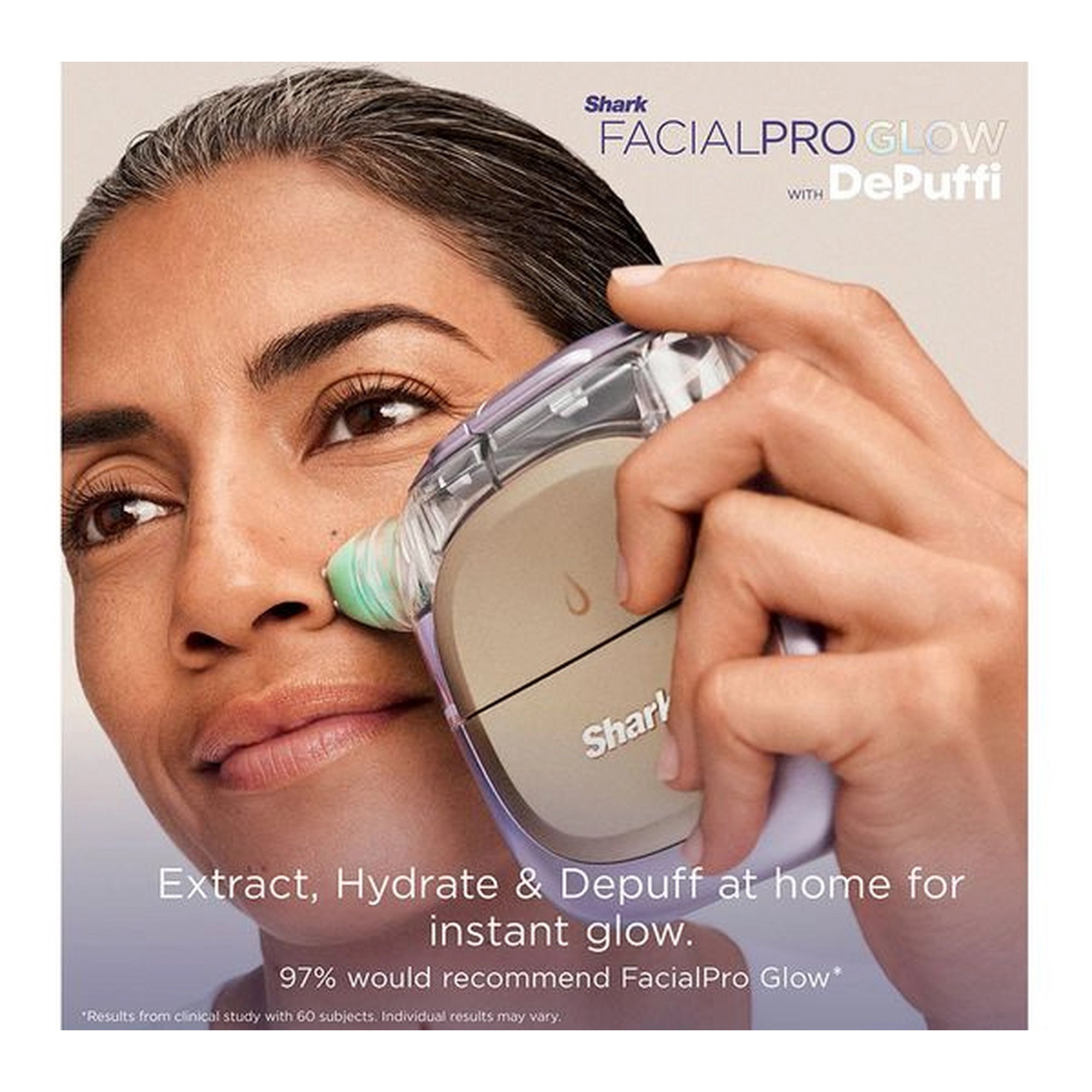Shark FacialPro Glow+Depuffi Glow-Boosting At-Home Facial System - Spa Blue - FW320UK