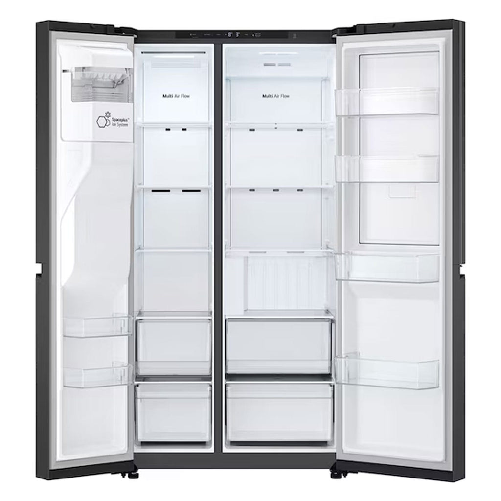 LG GSLC40EPPE 179cm Tall American Fridge Freezer with Ice & Water, 417 Litre Fridge, 221 Litre Freezer, 90cm Wide, Frost Free, Matte Black