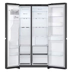 LG GSLC40EPPE 179cm Tall American Fridge Freezer with Ice & Water, 417 Litre Fridge, 221 Litre Freezer, 90cm Wide, Frost Free, Matte Black