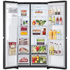 LG GSLC40EPPE 179cm Tall American Fridge Freezer with Ice & Water, 417 Litre Fridge, 221 Litre Freezer, 90cm Wide, Frost Free, Matte Black