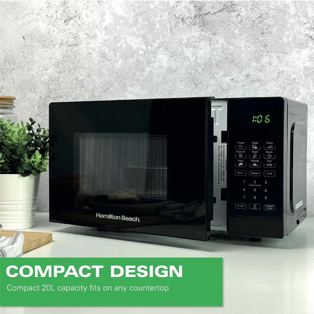 Hamilton Beach Essential 20L 700W Digital Microwave - Black (HB20P7PDB)