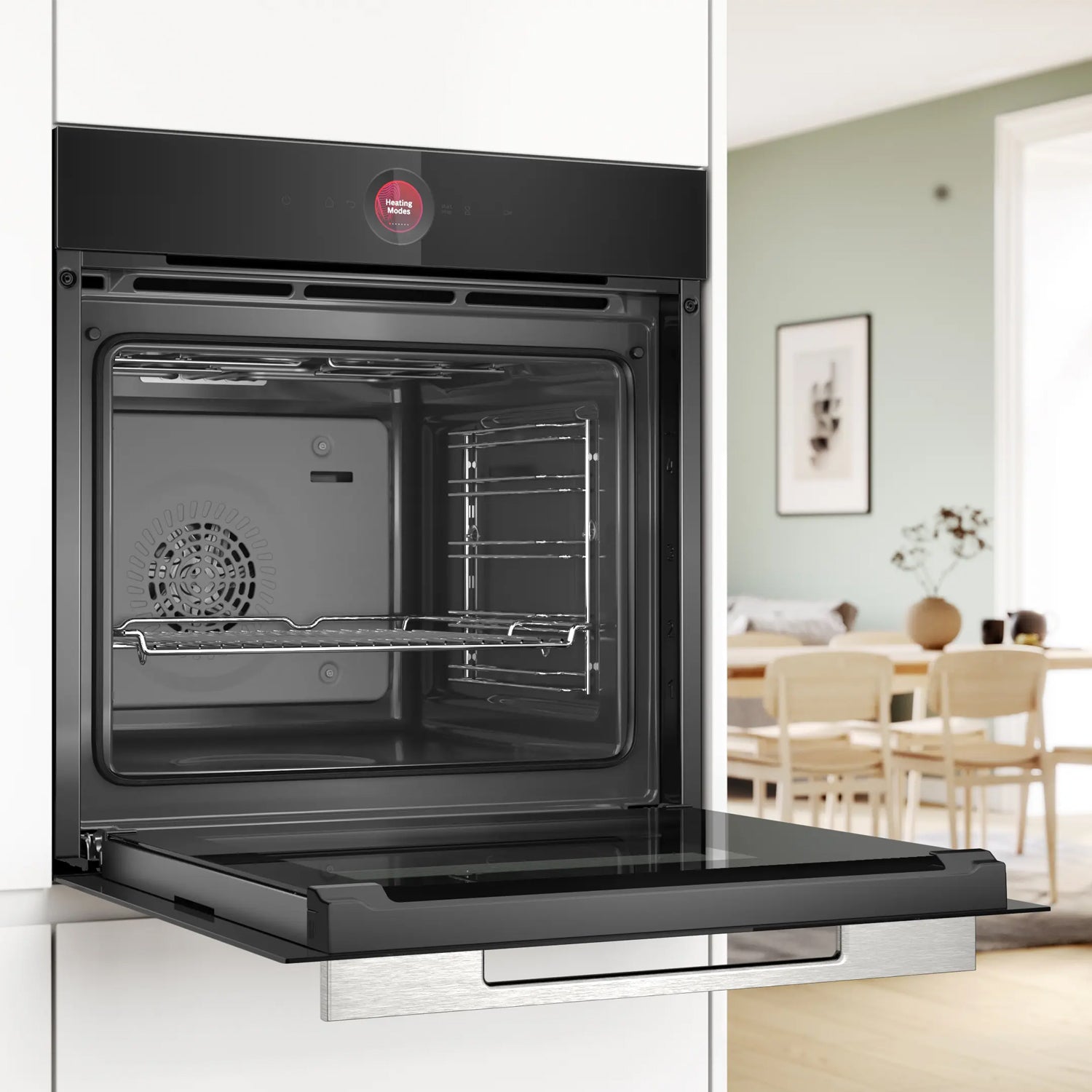 Bosch HBG7341B1B Built In Single Electric Multi-function Fan Oven with Grill, Eco Clean Direct, black