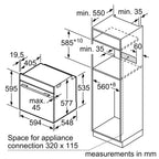 Bosch HBG7341B1B Built In Single Electric Multi-function Fan Oven with Grill, Eco Clean Direct, black