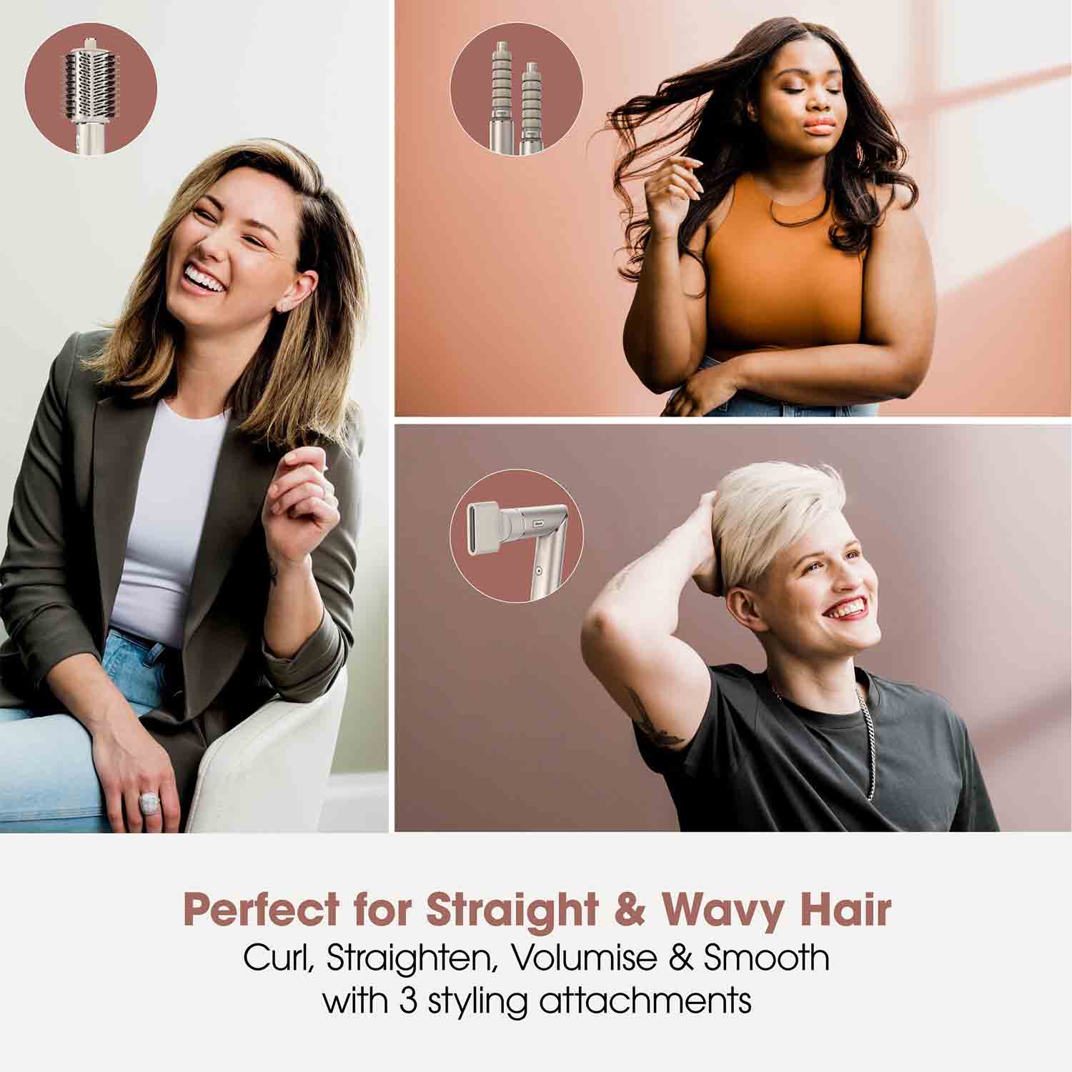 Shark FlexStyle Air Styler & Hair Dryer for Straight & Wavy Hair in Stone - HD426SLUK 