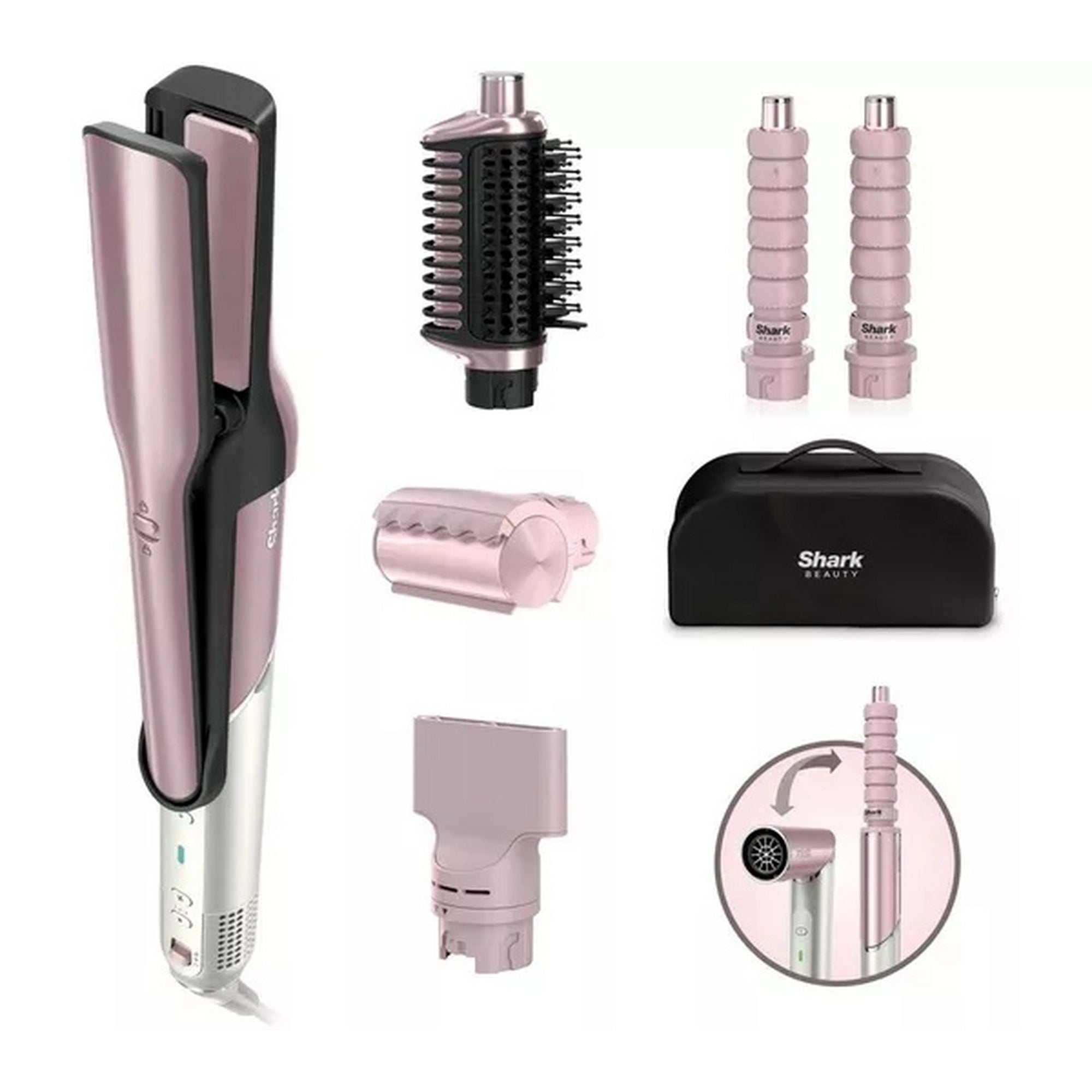 Shark Glam Sleek Straight Waves & Curls Multi Styler - Pink - HD6051SUKPK