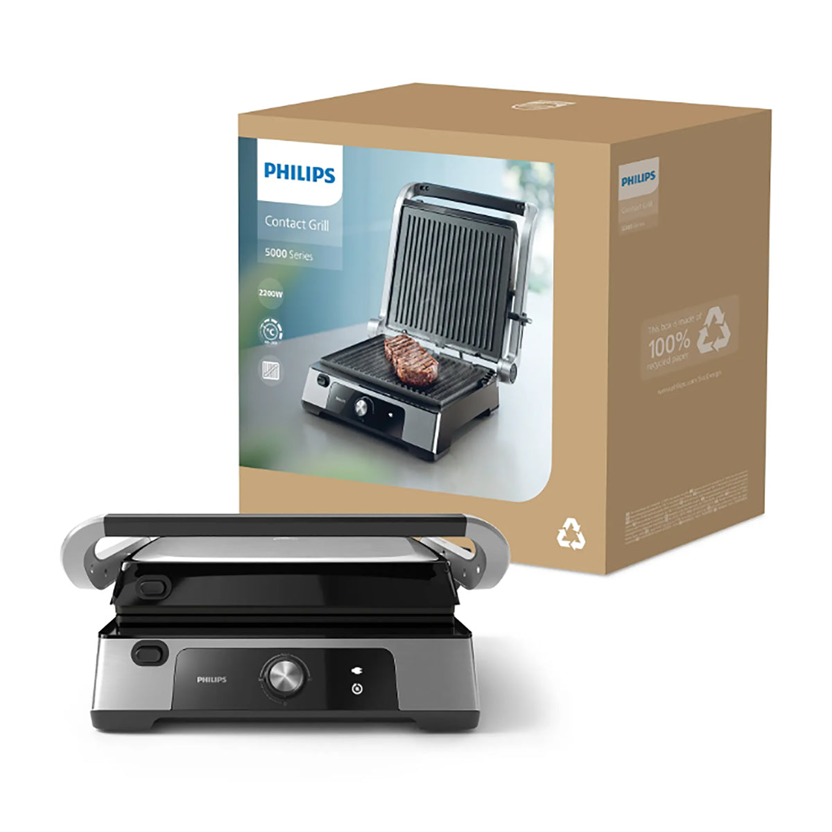 Philips 5000 Series Contact Grill – Steel - HD6301_90