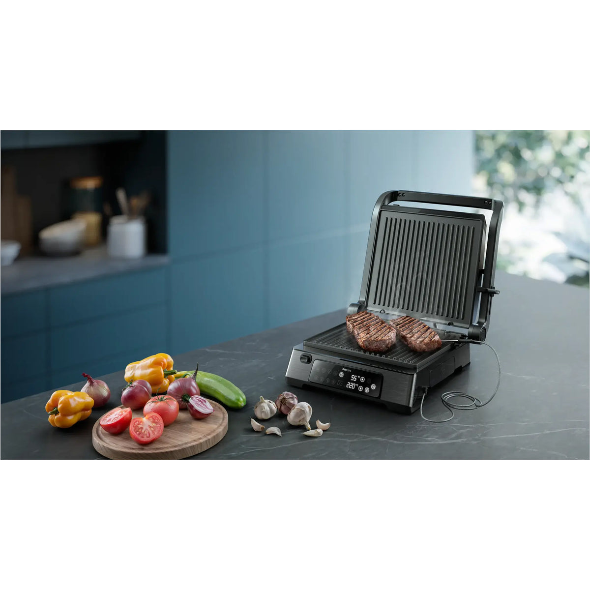 Philips 7000 Series Contact Grill with Food Probe – Black - HD6307_70