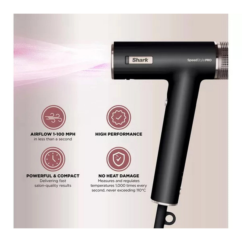 Shark SpeedStyle Pro 5-in-1 High Velocity Hair Dryer System - Black - HD752UK