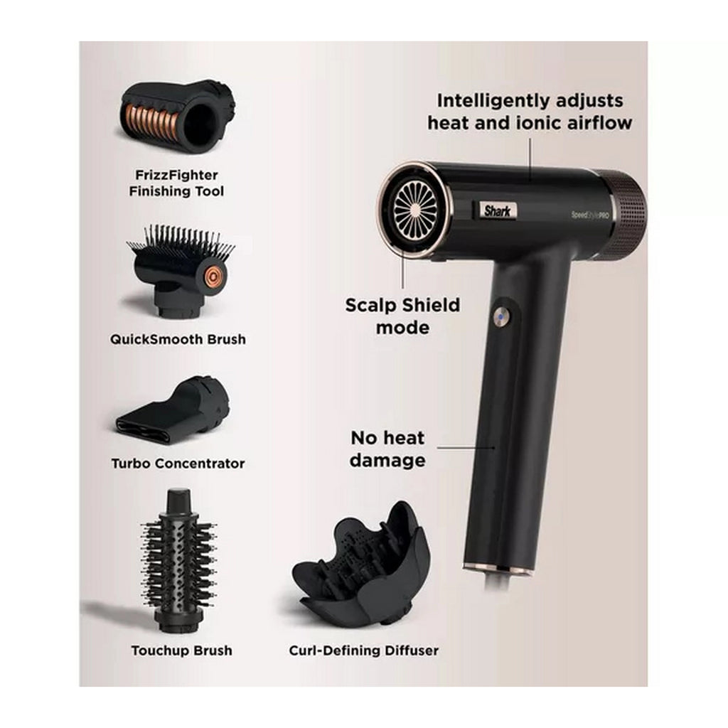 Shark SpeedStyle Pro 5-in-1 High Velocity Hair Dryer System - Black - HD752UK