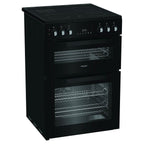 Hotpoint HDE6VDC2B1 60cm Freestanding Double Oven and Grill Electric Cooker with Ceramic Hob, Black