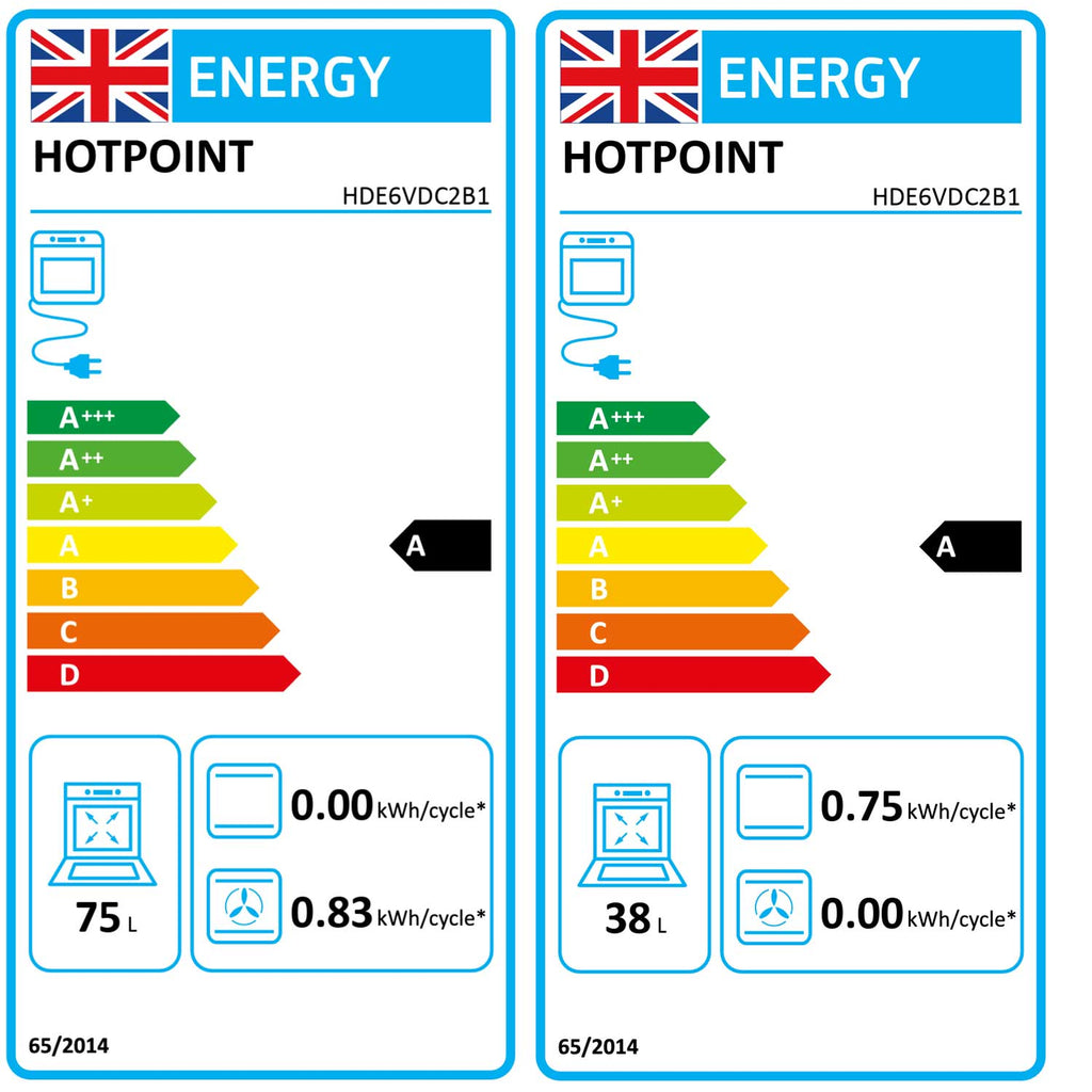 Hotpoint HDE6VDC2B1 60cm Freestanding Double Oven and Grill Electric Cooker with Ceramic Hob, Black
