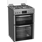 Hotpoint HDG6GDCWX 60cm Freestanding Gas Double Oven and Gas Grill Gas Cooker with Gas Hob, Sainless Steel