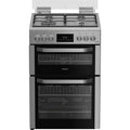 Hotpoint HDG6GDCWX 60cm Freestanding Gas Double Oven and Gas Grill Gas Cooker with Gas Hob, Sainless Steel
