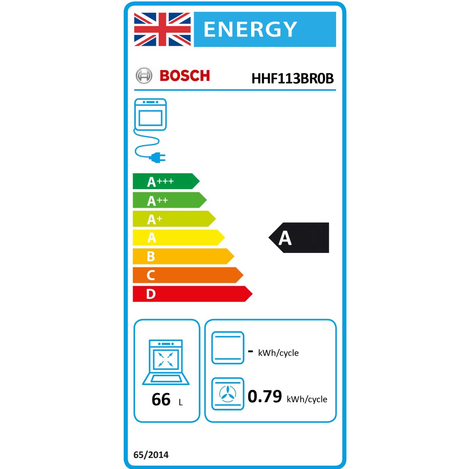 Bosch HHF113BR0B Built In Single Electric Fan Oven with Grill, Stainless Steel