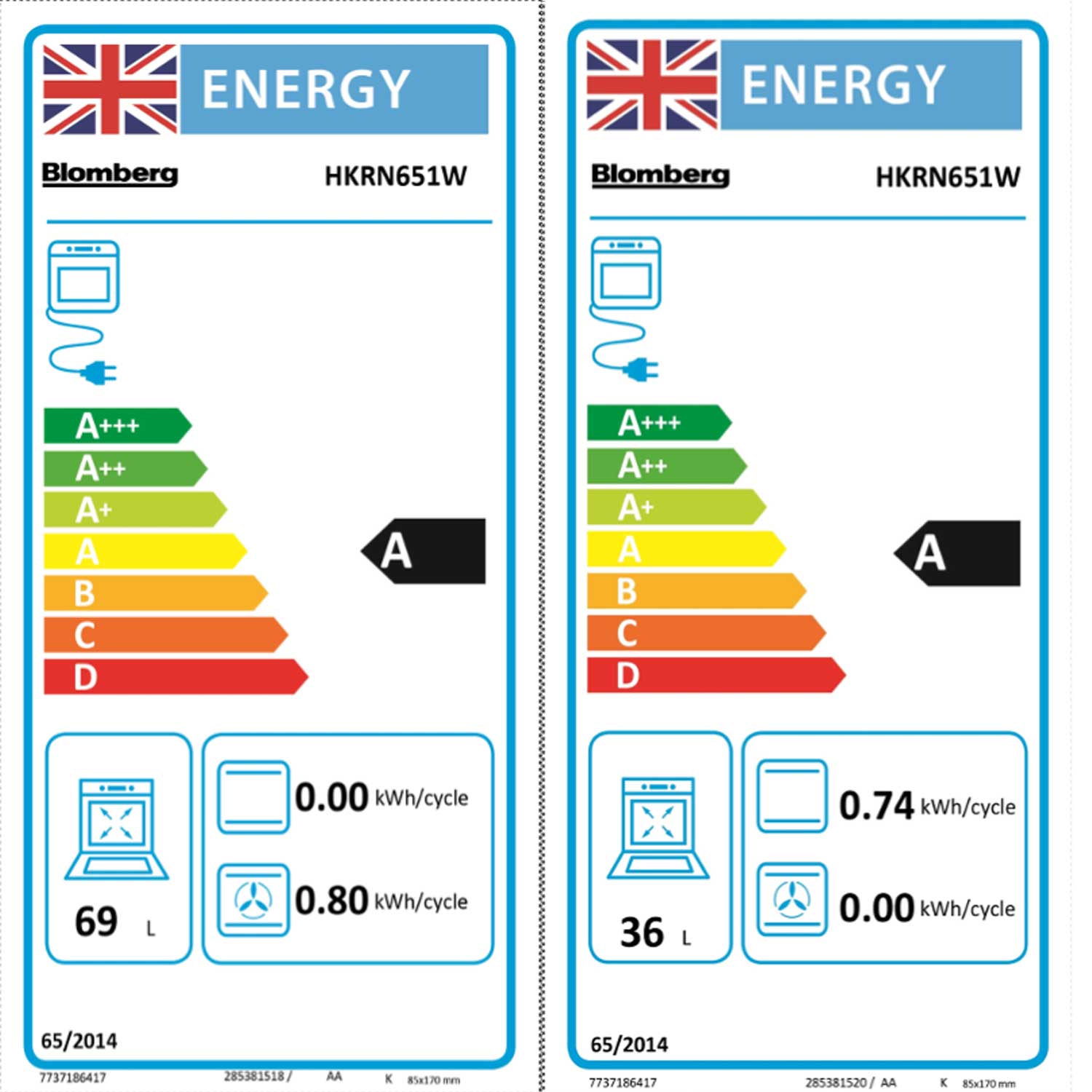 Blomberg HKRN651W 60cm Freestanding Double Oven and Grill Electric Cooker with Ceramic Hob, White