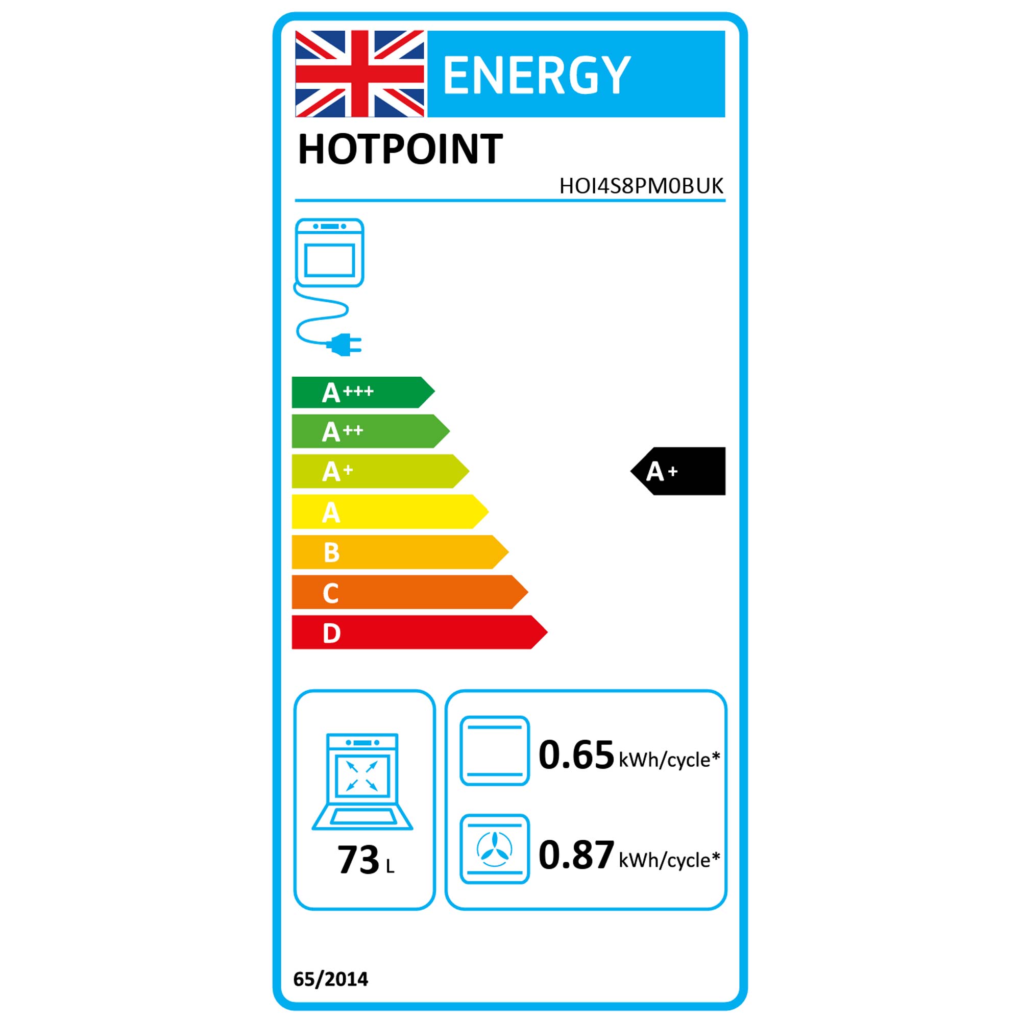 Hotpoint HOI4S8PM0BUK Built In Single Electric Oven with Grill, Pyrolytic Cleaning, Black