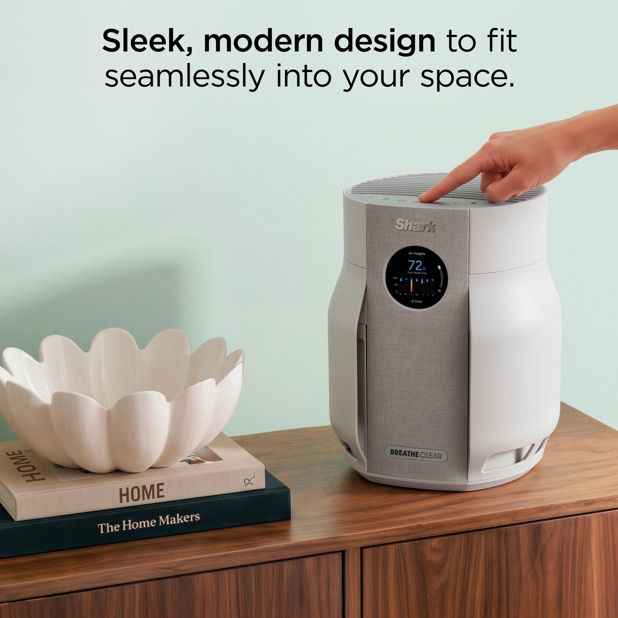 Shark BreatheClear Compact Air Purifier with NeverChange6 - Dove (HP062UK)