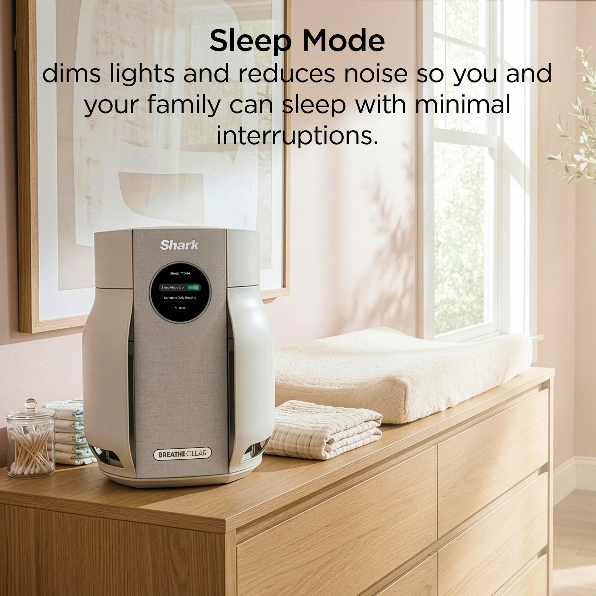 Shark BreatheClear Compact Air Purifier with NeverChange6 - Dove (HP062UK)
