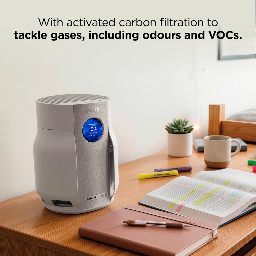 Shark BreatheClear Compact Air Purifier with NeverChange6 - Dove (HP062UK)