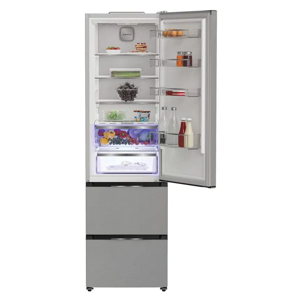 Hotpoint HPKF5351XP4UK 3 Door American Fridge Freezer, 249L Fridge, 102L Freezer, 60cm Wide, Frost Free, Brushed Steel