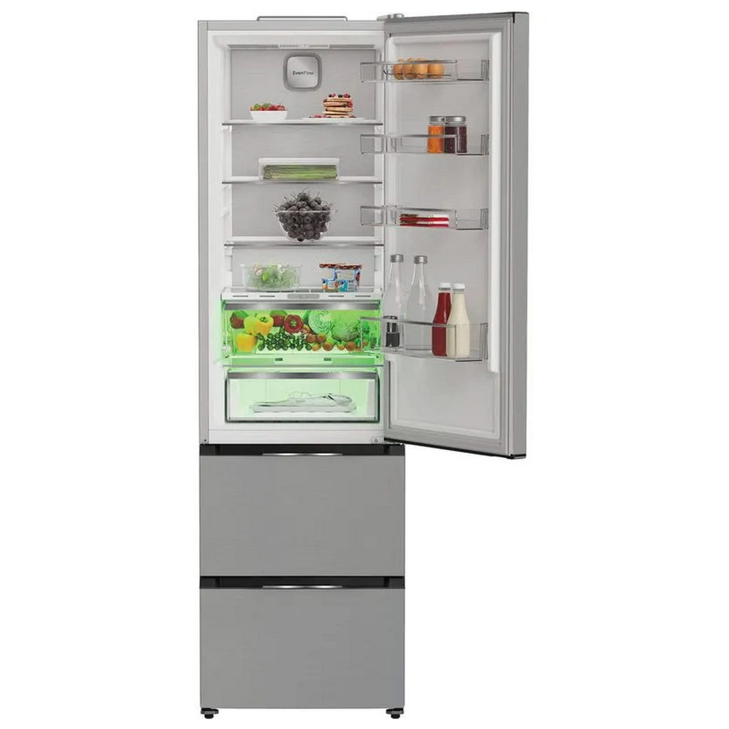 Hotpoint HPKF5351XP4UK 3 Door American Fridge Freezer, 249L Fridge, 102L Freezer, 60cm Wide, Frost Free, Brushed Steel