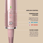 Shark Glossi 2-in-1 Hot Tool and Air Glosser Brush in Pink - HT302UKPK