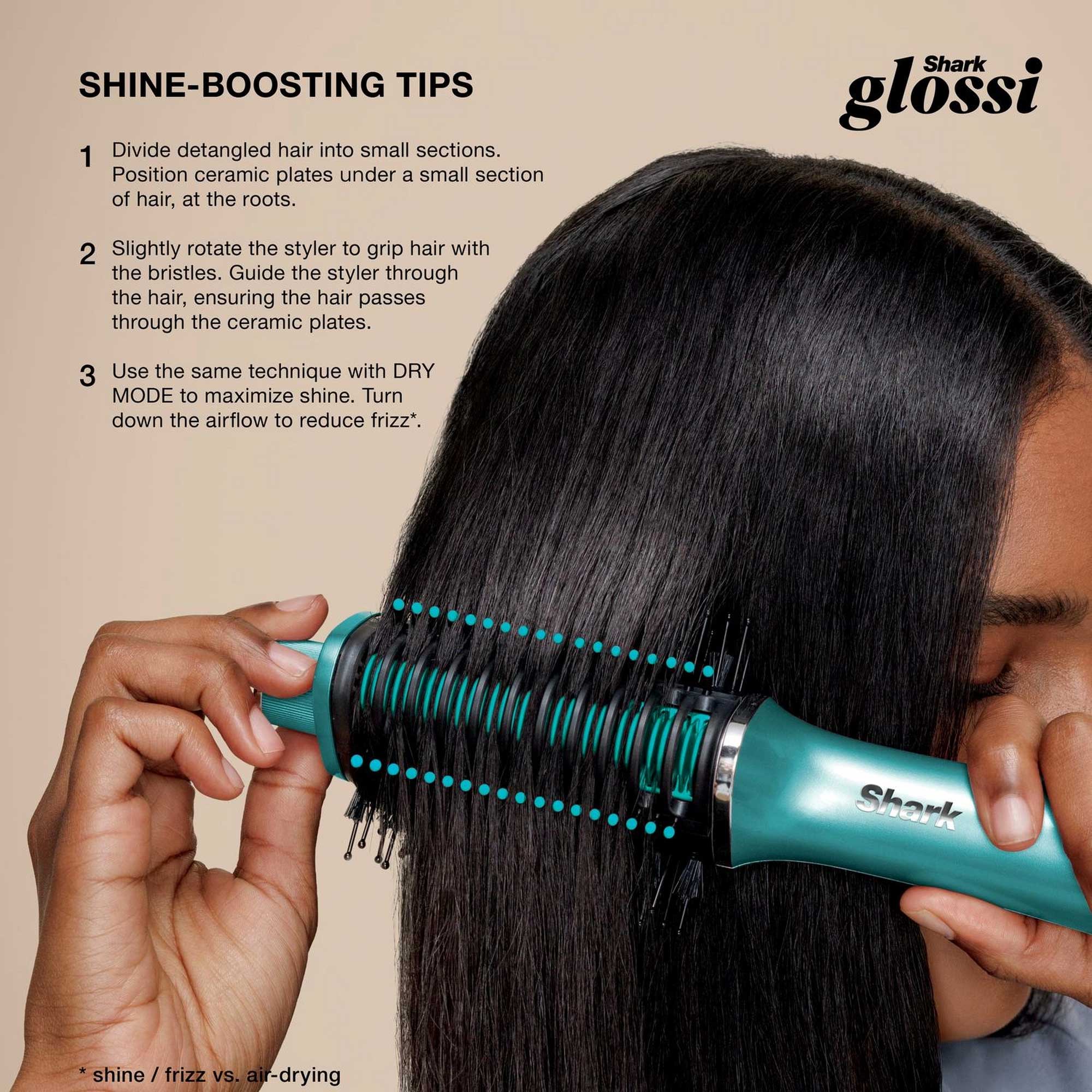 Shark Glossi 2-in-1 Hot Tool & Air Glosser – Teal | HT302UKTL