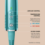Shark Glossi 2-in-1 Hot Tool & Air Glosser – Teal | HT302UKTL