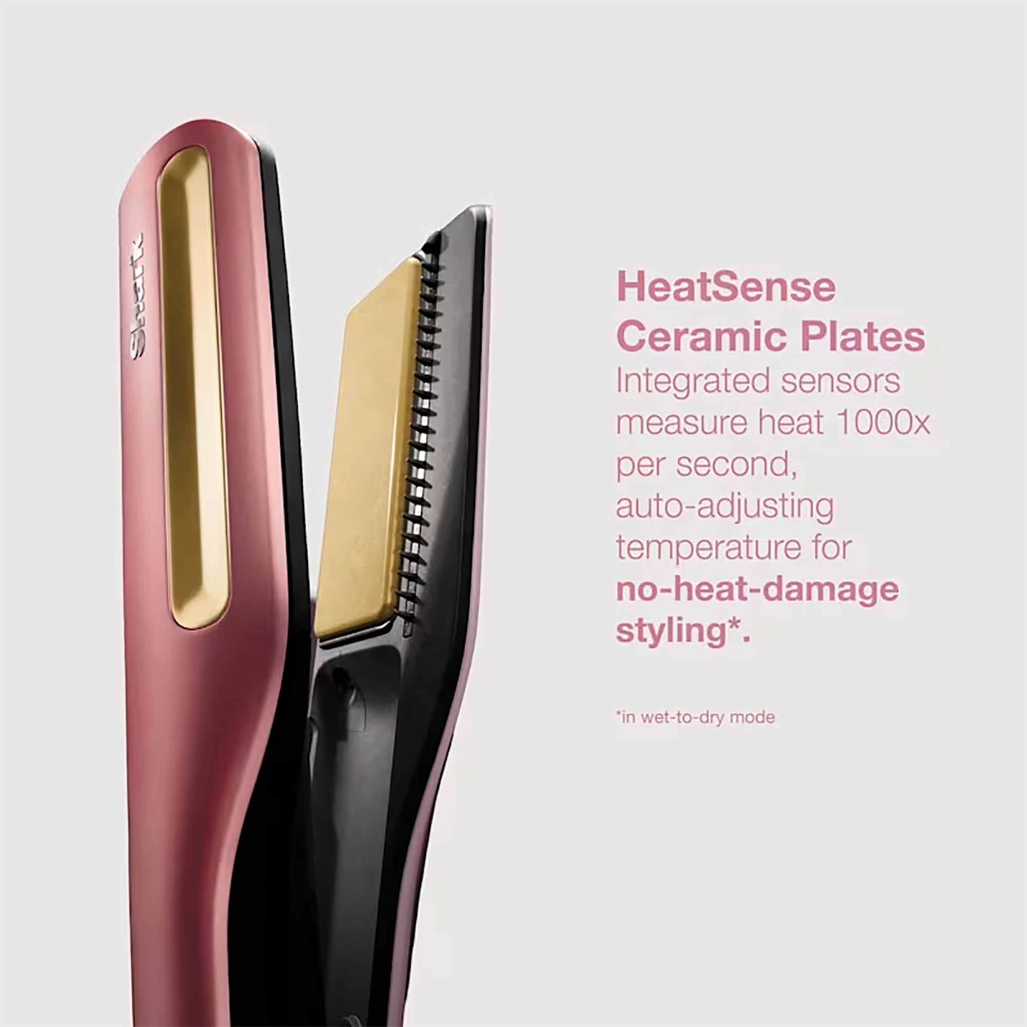 Shark SilkiPro Hair Straightener & Dryer - Rose Petal - HT401UKPK