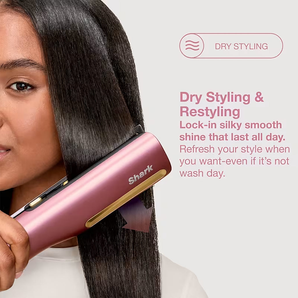 Shark SilkiPro Hair Straightener & Dryer - Rose Petal - HT401UKPK