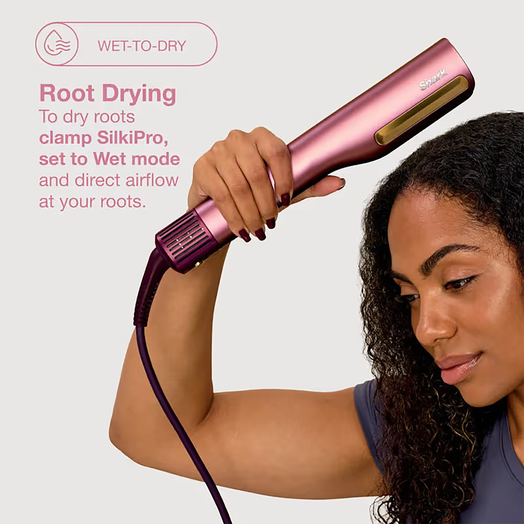 Shark SilkiPro Hair Straightener & Dryer - Rose Petal - HT401UKPK