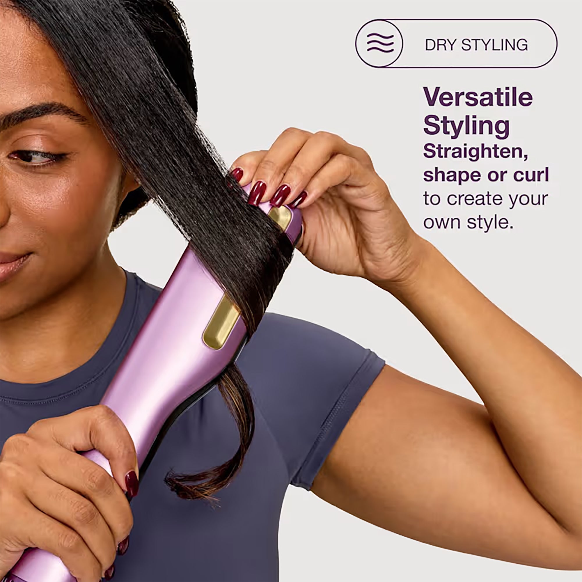 Shark SilkiPro Hair Straightener & Dryer - Plum Satin - HT401UKPU