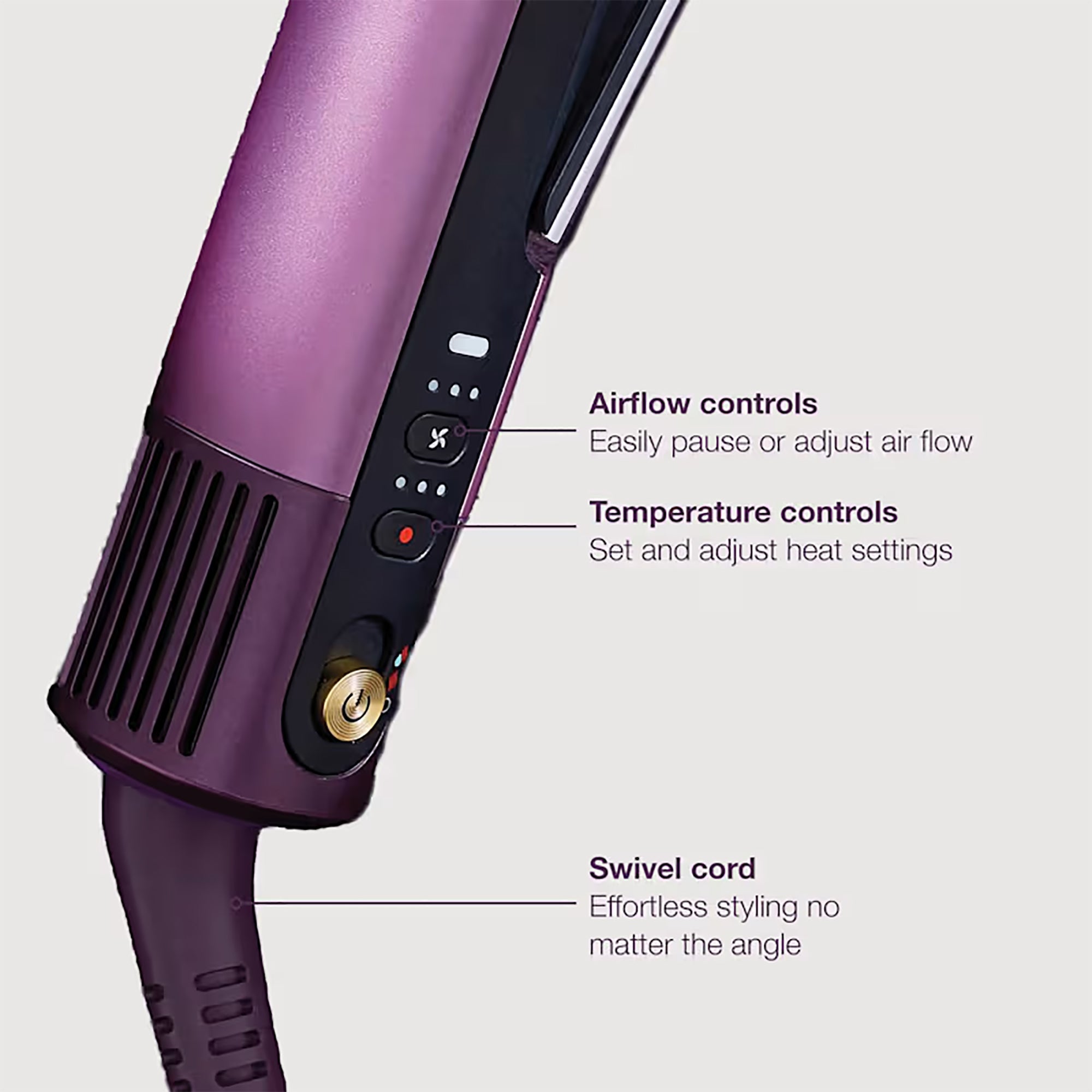 Shark SilkiPro Hair Straightener & Dryer - Plum Satin - HT401UKPU
