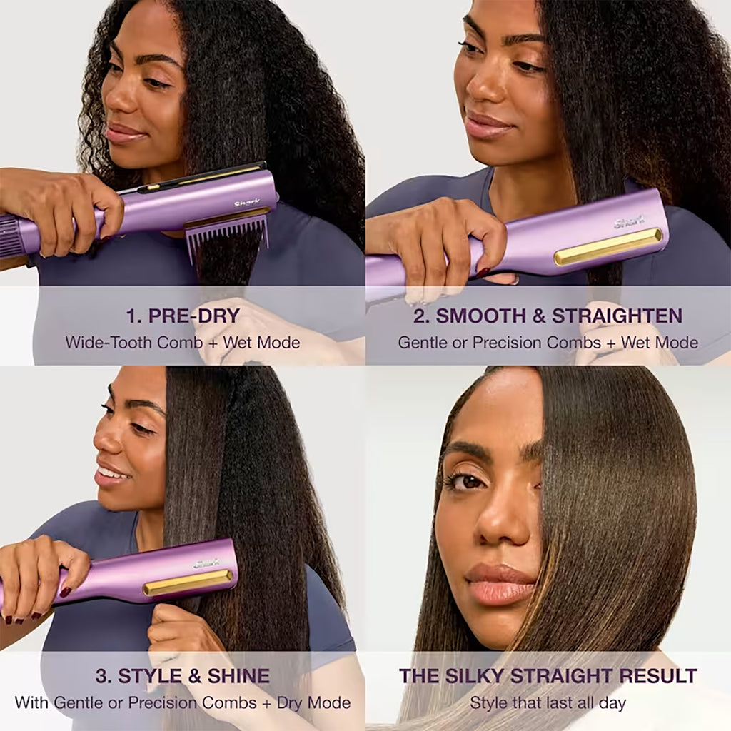 Shark SilkiPro Hair Straightener & Dryer - Plum Satin - HT401UKPU