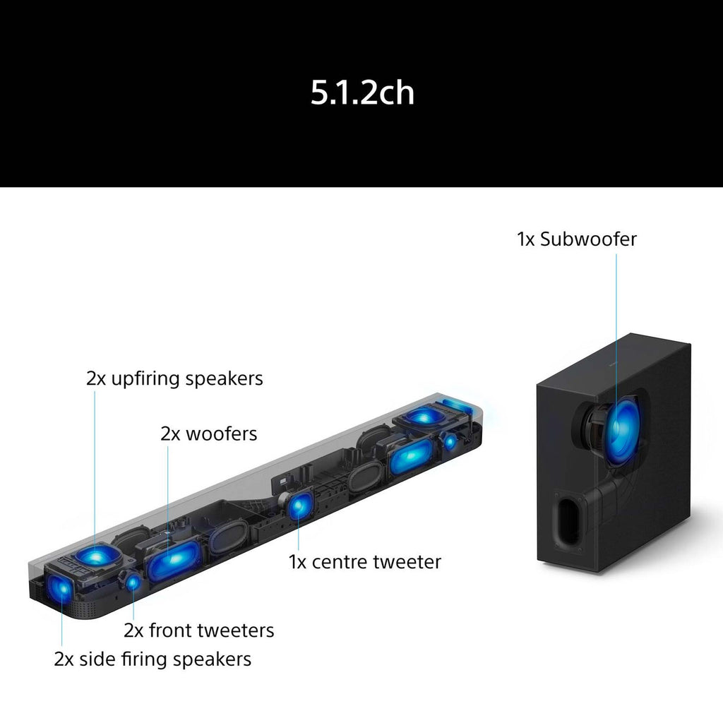 Sony HTA7100KIT.CEK BRAVIA Theatre Bar 7 + S 5.1.2ch Dolby Atmos Soundbar with SASW7 100W Subwoofer