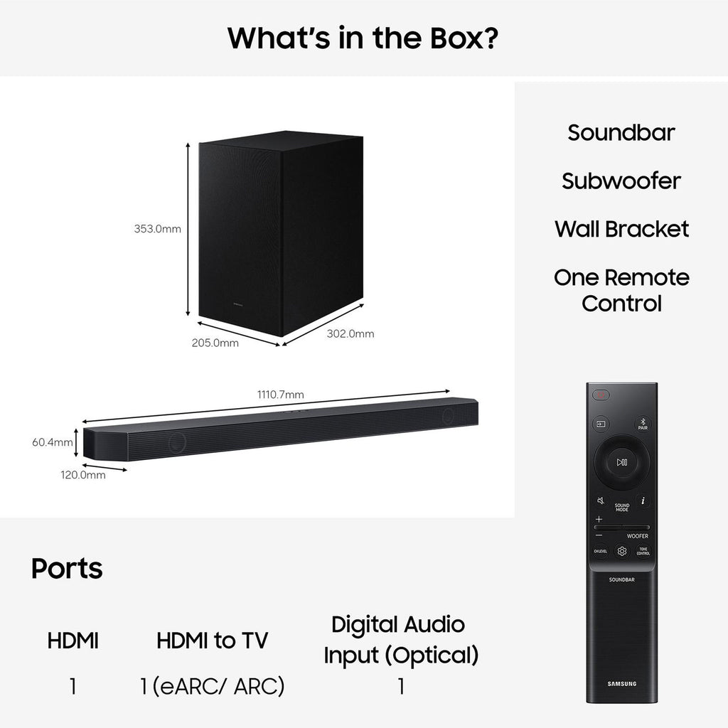 Samsung HW-Q600H/XU 3.1.2ch Q-Series Soundbar & Subwoofer