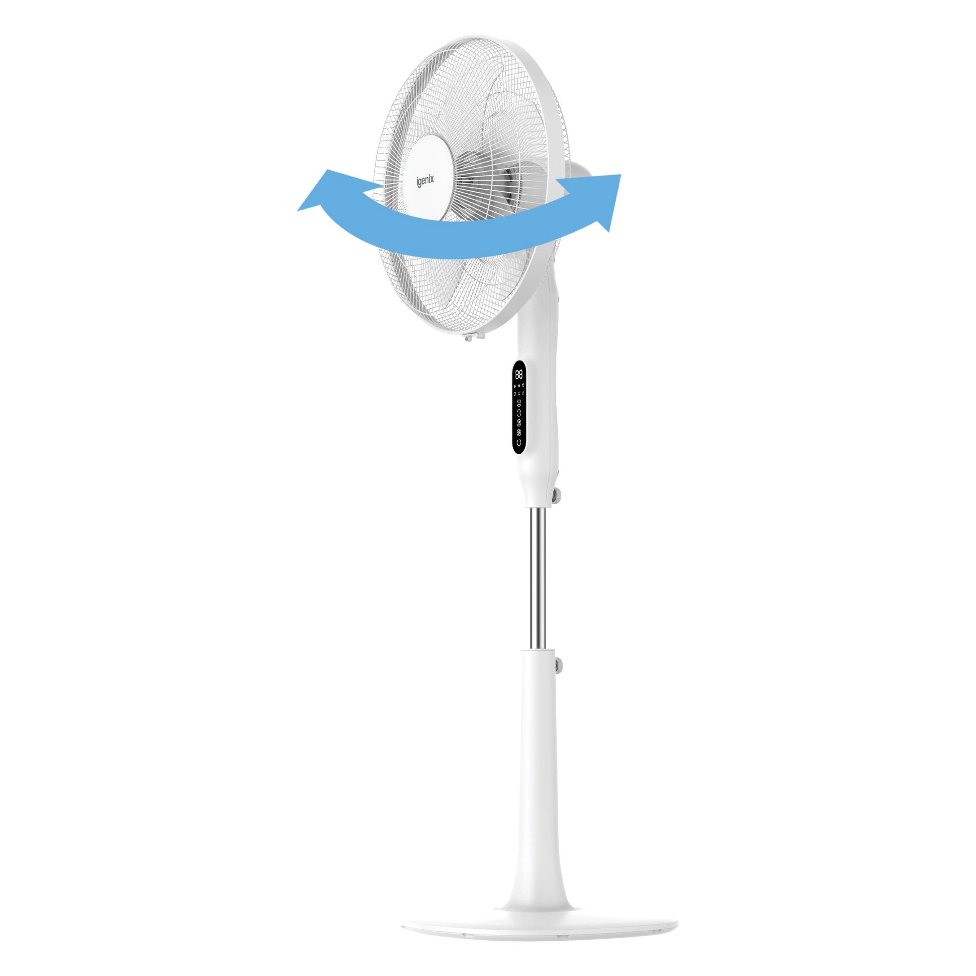 Igenix 16" Cooling Pedestal Fan with Remote Control - White (IGFD2016W)