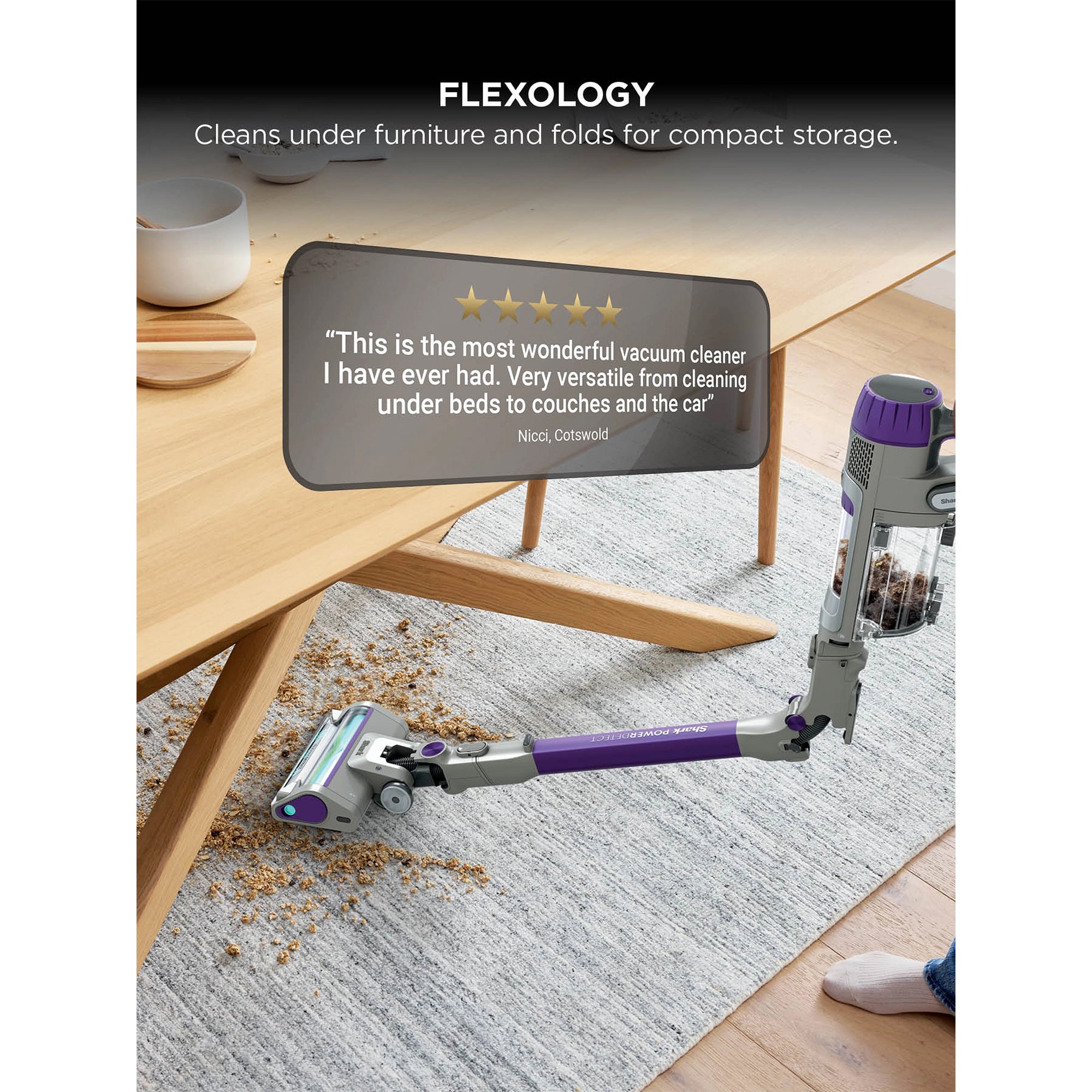 Shark PowerDetect Cordless Vacuum Cleaner - Purple/Grey (IP1251UK)