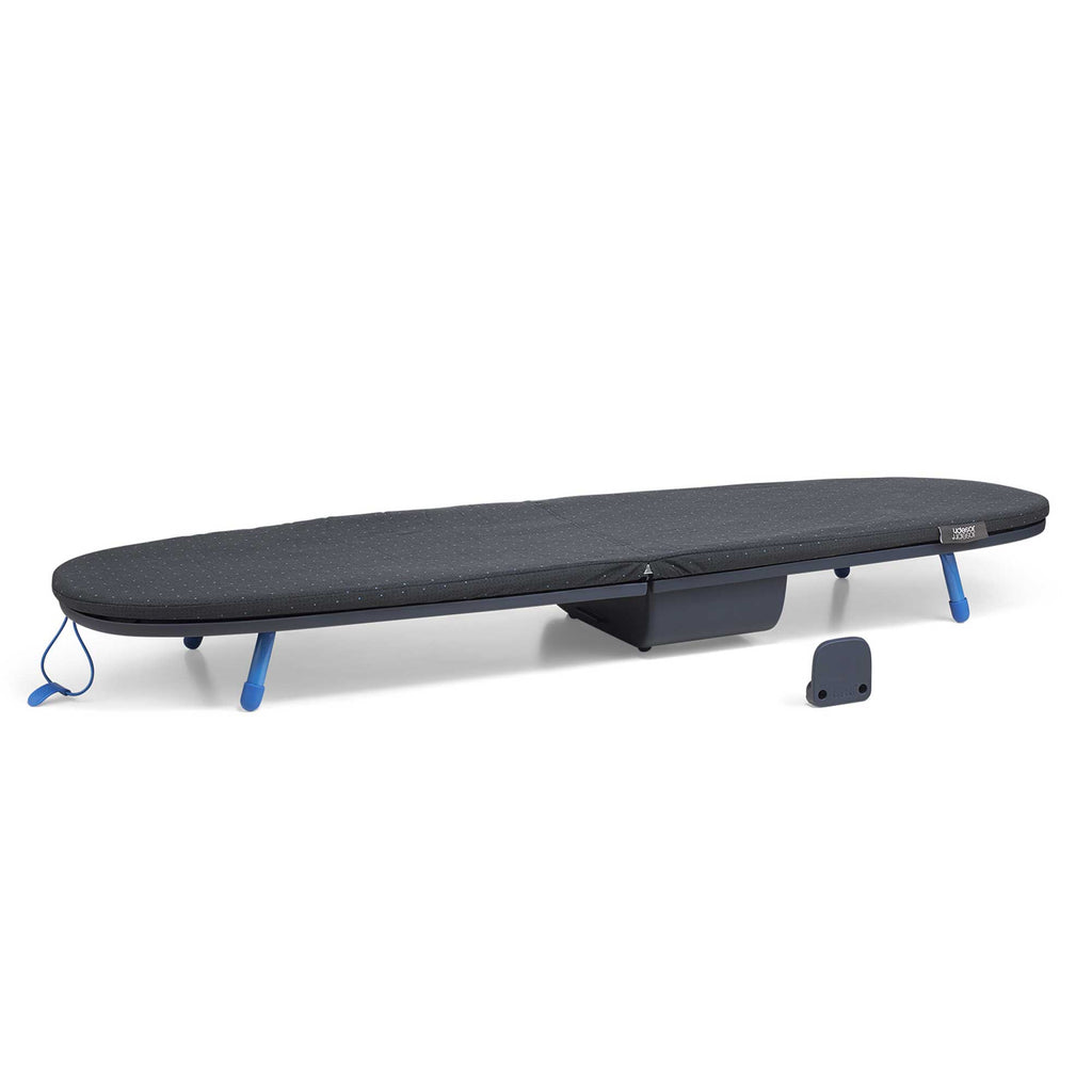 Navy ironing board on a white background