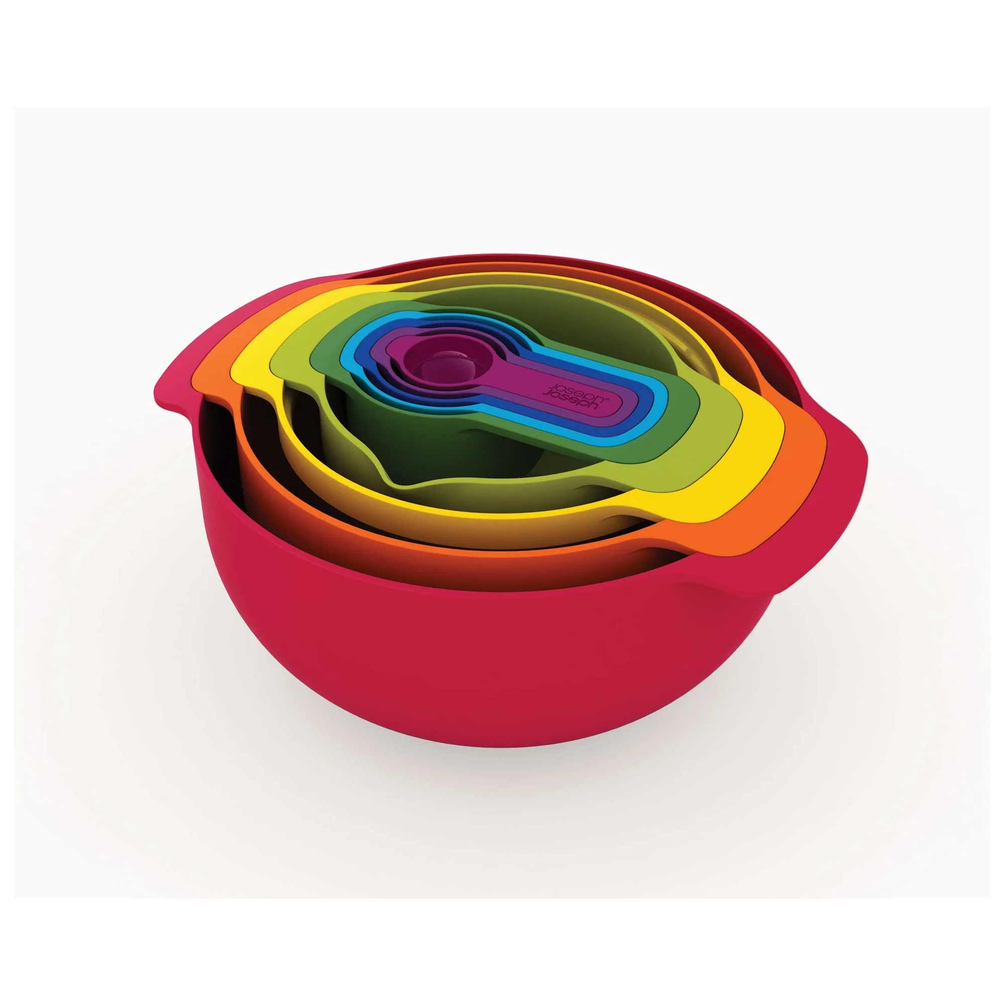 Joseph Joseph Nest™ 9 Plus Red Bowl Set with Measuring Cups, Colander & Sieve (40080)