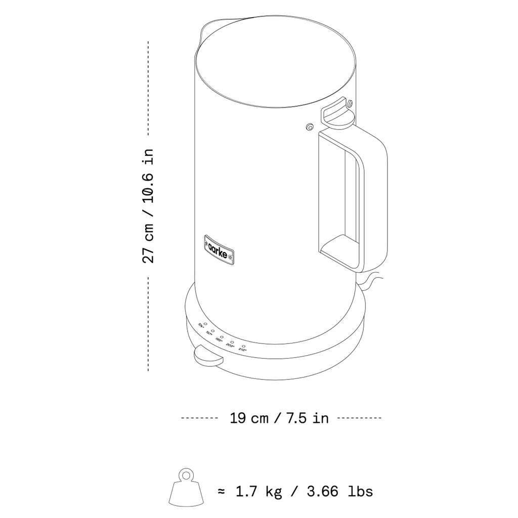 Aarke A1243 1.2L Temperature Control Kettle in Black