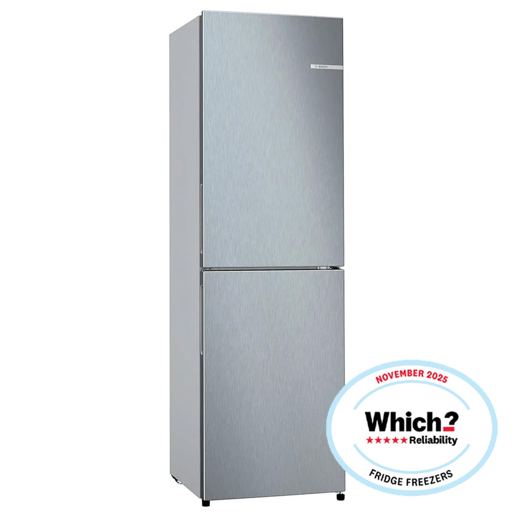 Bosch KGN27NLEAG 182cm Tall Fridge Freezer, 171L Fridge, 84L Freezer, 55cm Wide, Frost Free, Silver