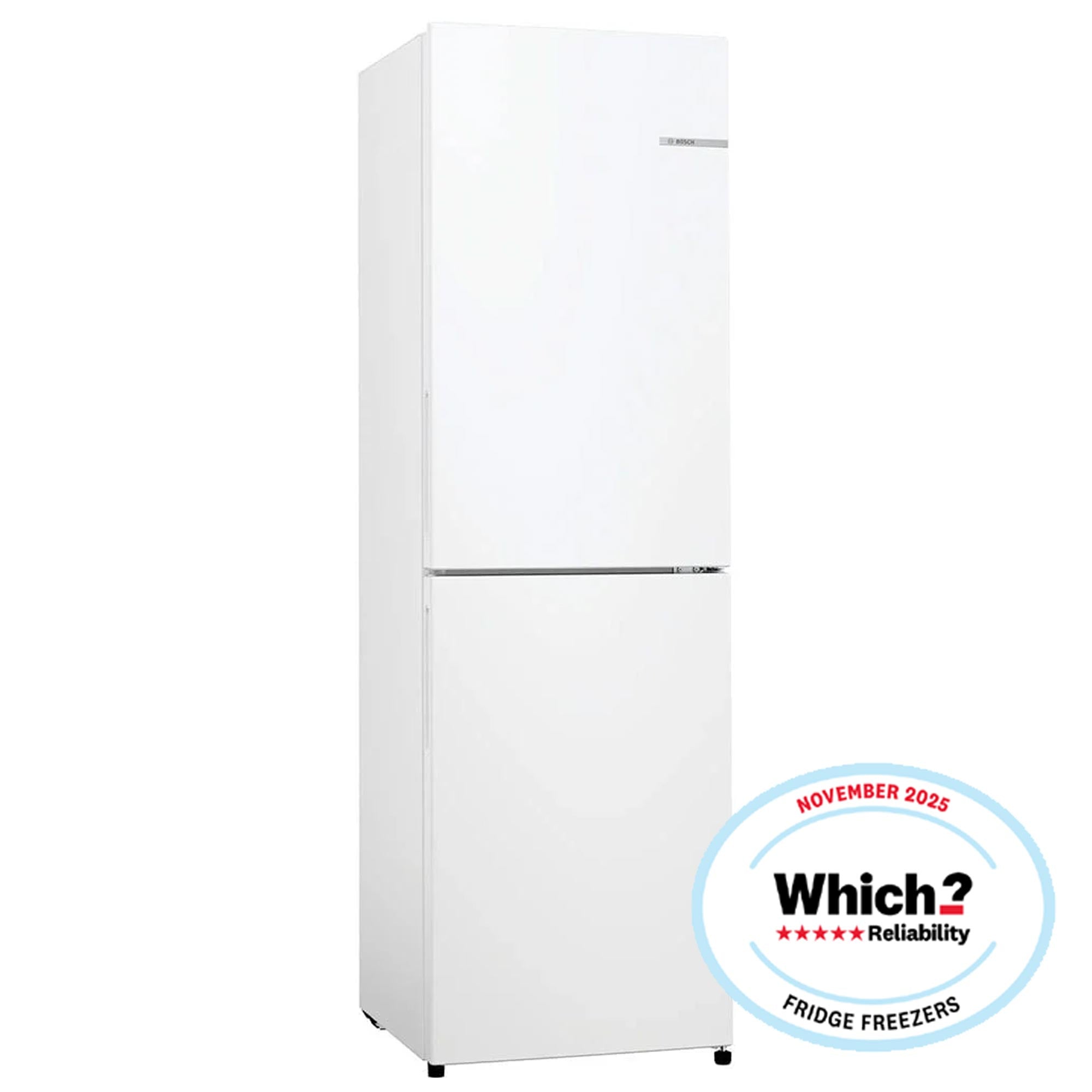 Bosch KGN27NWEAG 182cm Tall Fridge Freezer, 171L Fridge, 84L Freezer, 55cm Wide, Frost Free, White